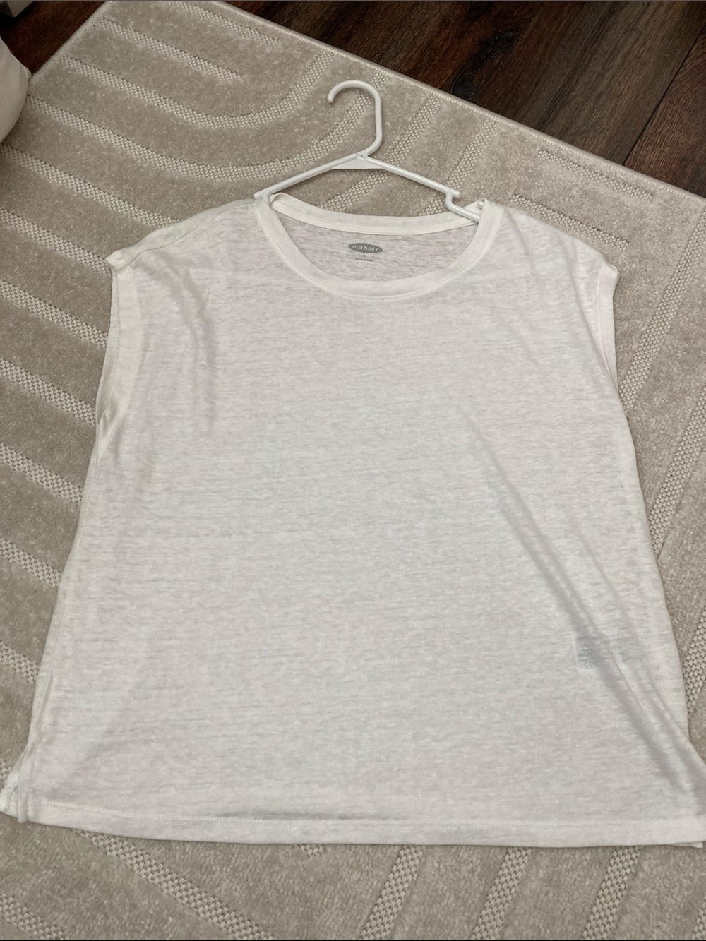Old Navy White Cap-Sleeve Tee